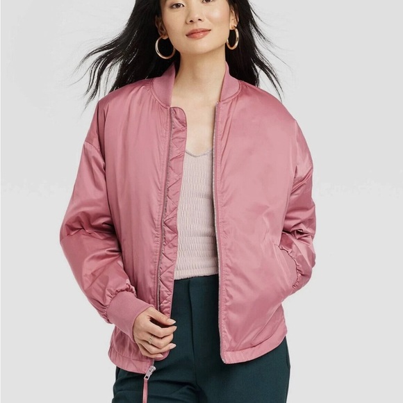 Womens Bomber Jacket - A New Day - Berry Pink - new - Picture 1 of 6